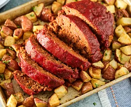 Easy Sheet Pan Meatloaf and Potatoes